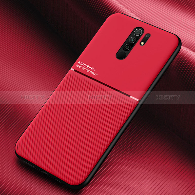 Custodia Silicone Ultra Sottile Morbida Cover con Magnetico per Xiaomi Poco M2 Rosso