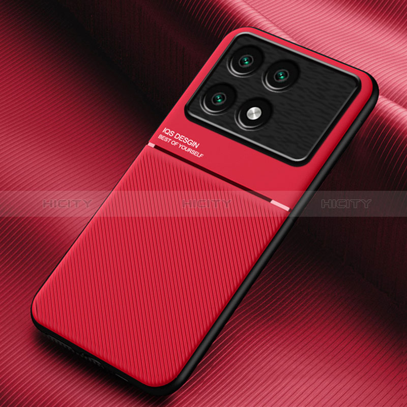 Custodia Silicone Ultra Sottile Morbida Cover con Magnetico per Xiaomi Redmi K70 5G Rosso