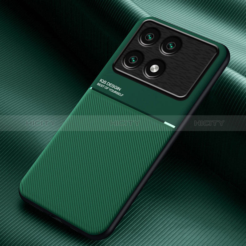 Custodia Silicone Ultra Sottile Morbida Cover con Magnetico per Xiaomi Redmi K70 5G Verde