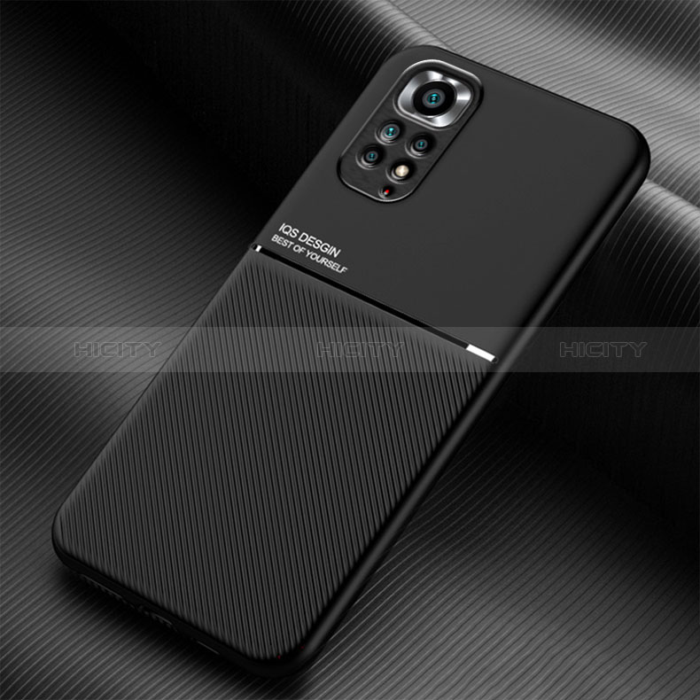 Custodia Silicone Ultra Sottile Morbida Cover con Magnetico per Xiaomi Redmi Note 11 4G (2022) Nero