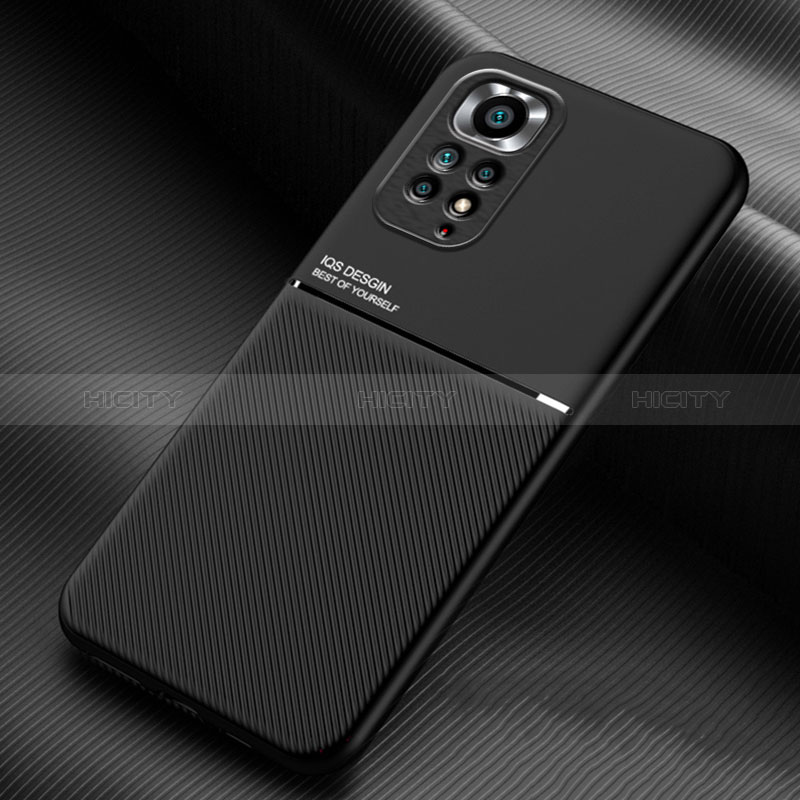 Custodia Silicone Ultra Sottile Morbida Cover con Magnetico per Xiaomi Redmi Note 11 Pro 4G Nero