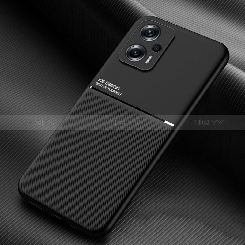 Custodia Silicone Ultra Sottile Morbida Cover con Magnetico per Xiaomi Redmi Note 11T Pro+ Plus 5G Nero