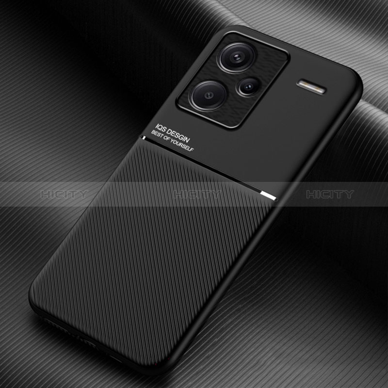 Custodia Silicone Ultra Sottile Morbida Cover con Magnetico per Xiaomi Redmi Note 13 Pro+ Plus 5G Nero