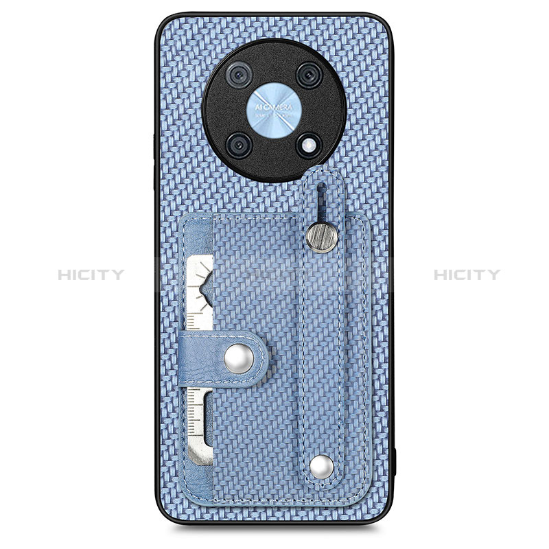 Custodia Silicone Ultra Sottile Morbida Cover con Magnetico S01D per Huawei Enjoy 50 Pro Blu