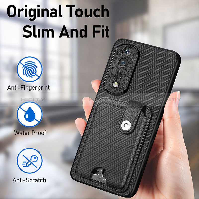 Custodia Silicone Ultra Sottile Morbida Cover con Magnetico S01D per Huawei Honor 80 Pro 5G