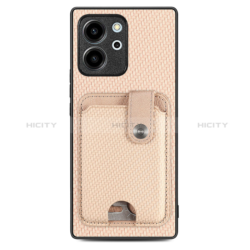 Custodia Silicone Ultra Sottile Morbida Cover con Magnetico S01D per Huawei Honor 80 SE 5G Oro