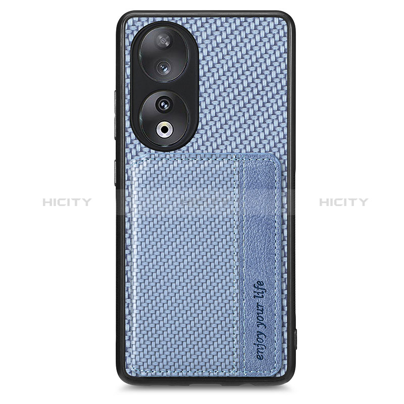 Custodia Silicone Ultra Sottile Morbida Cover con Magnetico S01D per Huawei Honor 90 5G Blu