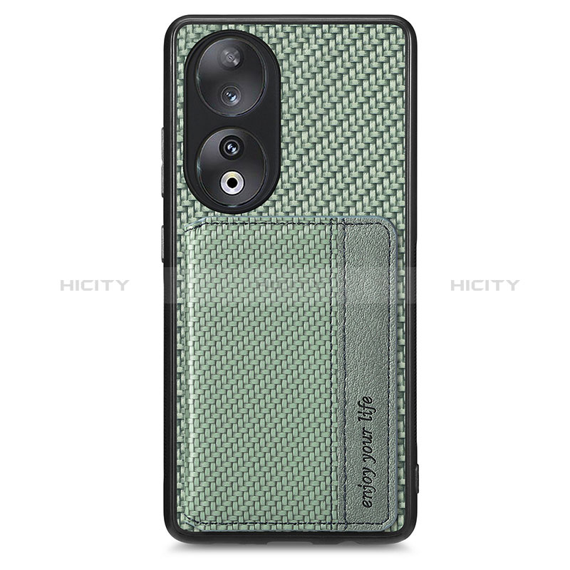 Custodia Silicone Ultra Sottile Morbida Cover con Magnetico S01D per Huawei Honor 90 5G Verde