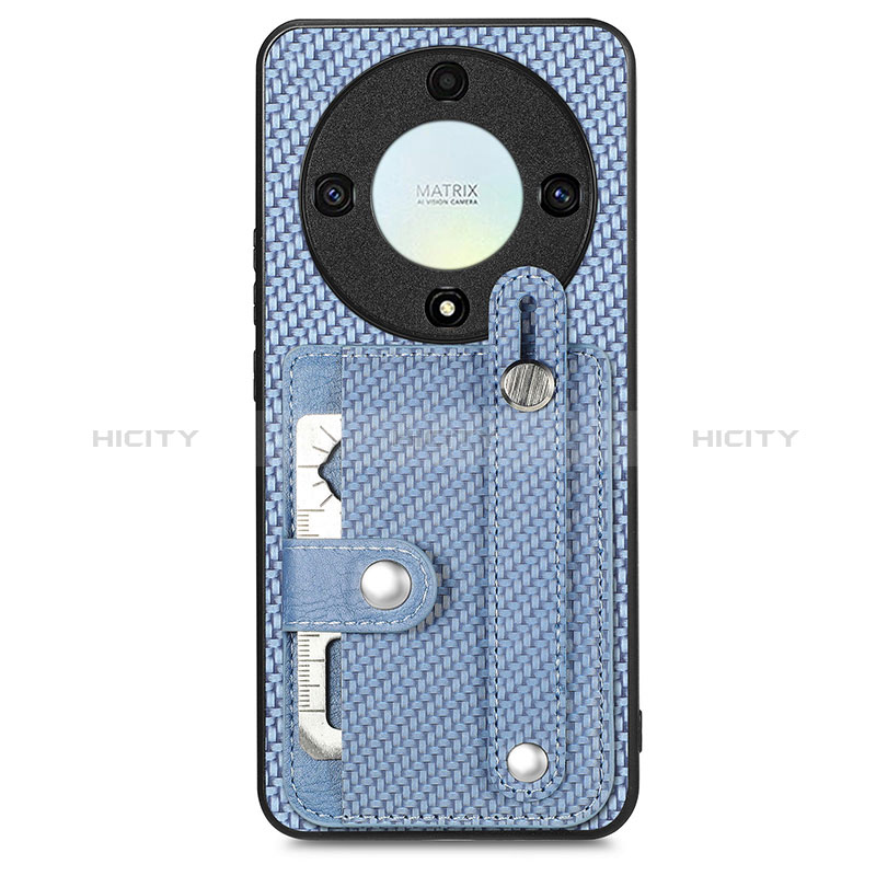 Custodia Silicone Ultra Sottile Morbida Cover con Magnetico S01D per Huawei Honor Magic5 Lite 5G Blu