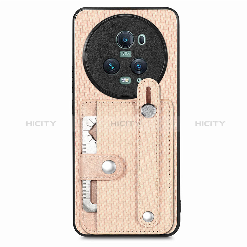 Custodia Silicone Ultra Sottile Morbida Cover con Magnetico S01D per Huawei Honor Magic5 Pro 5G Oro