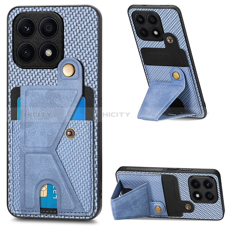 Custodia Silicone Ultra Sottile Morbida Cover con Magnetico S01D per Huawei Honor X8a 4G Blu