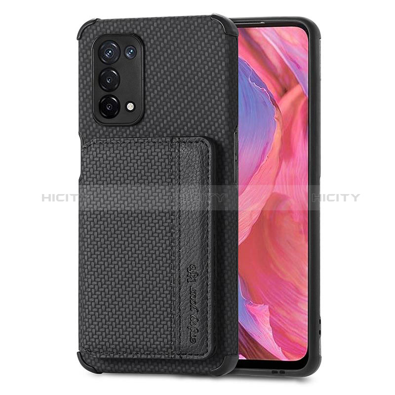 Custodia Silicone Ultra Sottile Morbida Cover con Magnetico S01D per Oppo A74 5G Nero