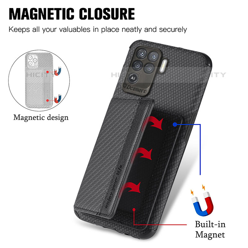 Custodia Silicone Ultra Sottile Morbida Cover con Magnetico S01D per Oppo A94 4G