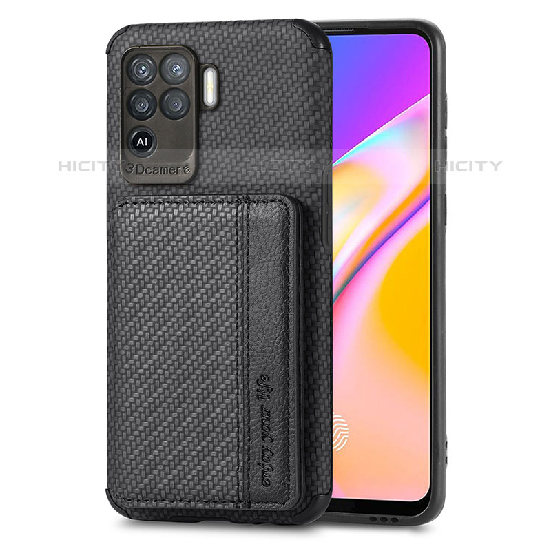 Custodia Silicone Ultra Sottile Morbida Cover con Magnetico S01D per Oppo A94 4G Nero