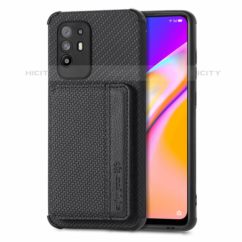 Custodia Silicone Ultra Sottile Morbida Cover con Magnetico S01D per Oppo A94 5G Nero