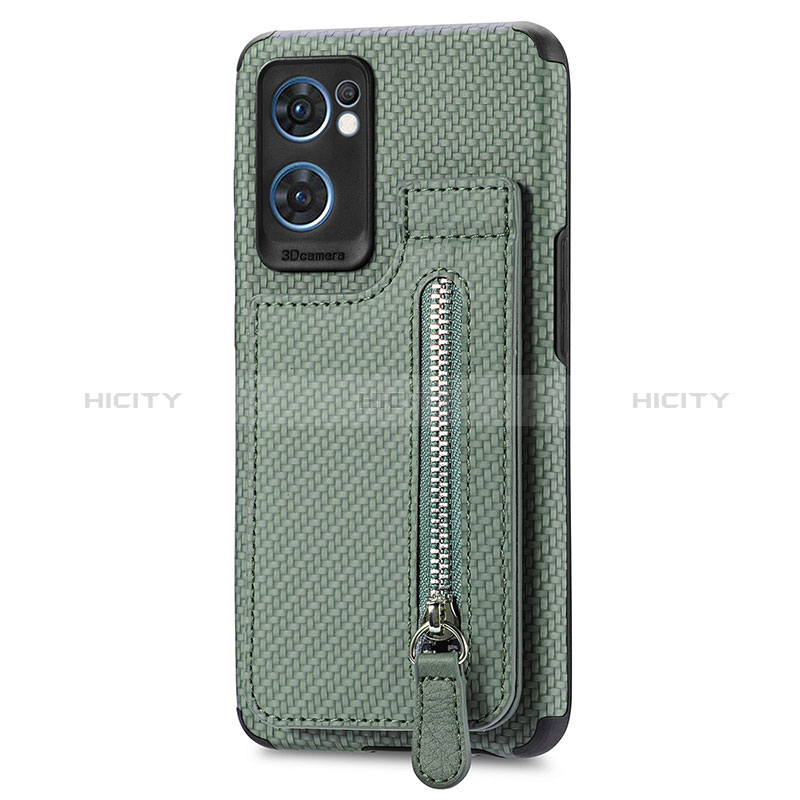 Custodia Silicone Ultra Sottile Morbida Cover con Magnetico S01D per Oppo Find X5 Lite 5G Verde