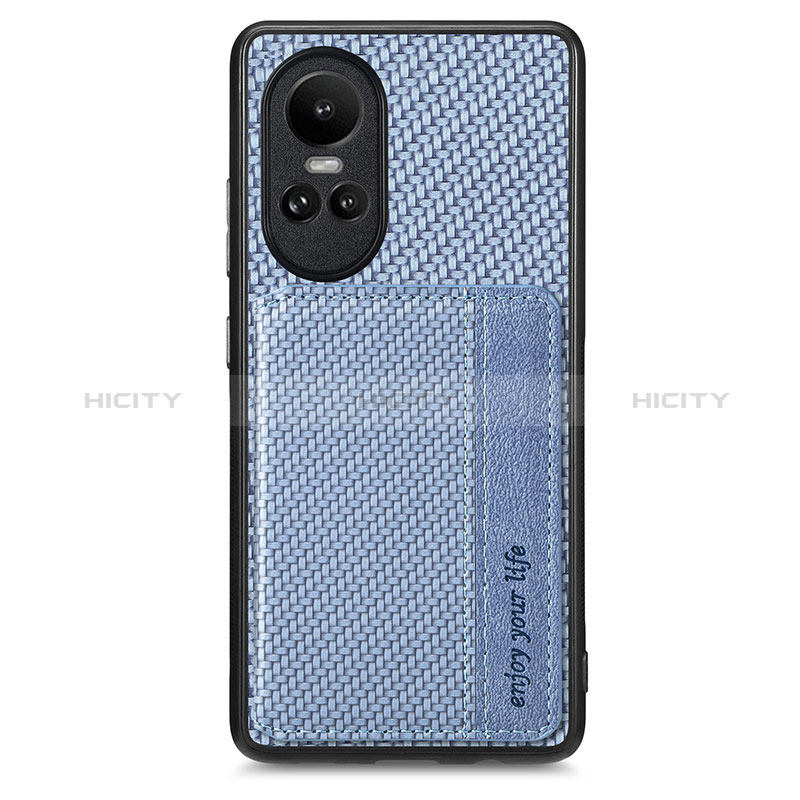 Custodia Silicone Ultra Sottile Morbida Cover con Magnetico S01D per Oppo Reno10 Pro 5G Blu