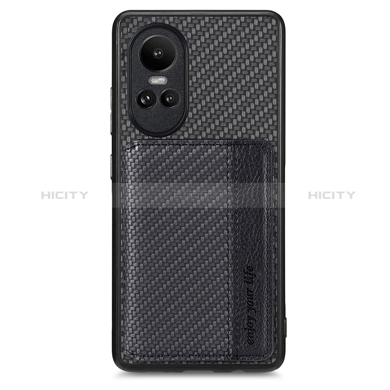 Custodia Silicone Ultra Sottile Morbida Cover con Magnetico S01D per Oppo Reno10 Pro 5G Nero