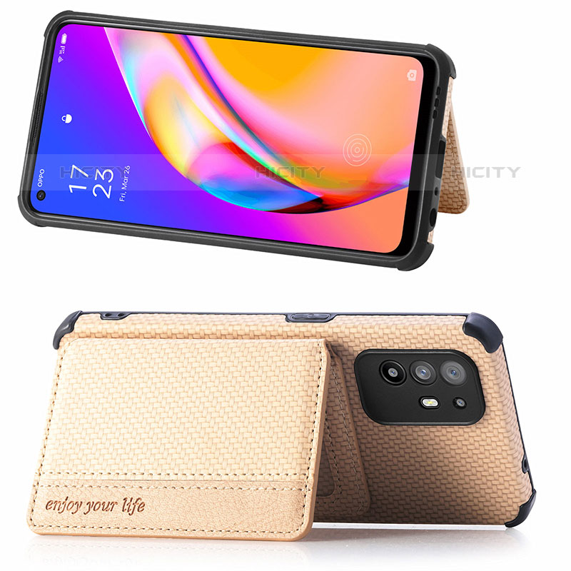 Custodia Silicone Ultra Sottile Morbida Cover con Magnetico S01D per Oppo Reno5 Z 5G