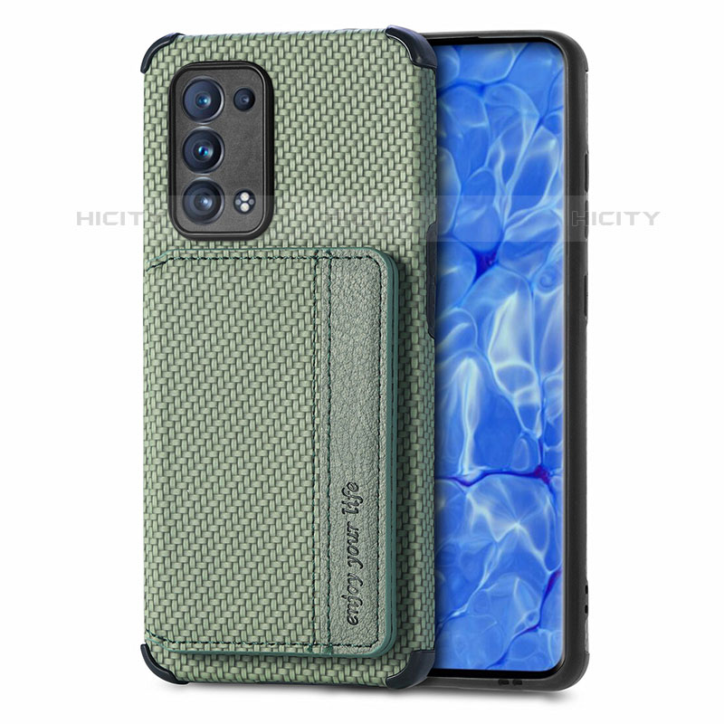 Custodia Silicone Ultra Sottile Morbida Cover con Magnetico S01D per Oppo Reno6 Pro 5G Verde