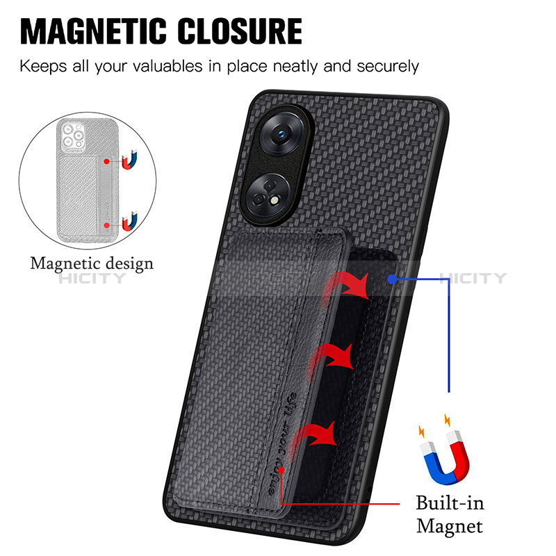 Custodia Silicone Ultra Sottile Morbida Cover con Magnetico S01D per Oppo Reno8 T 4G