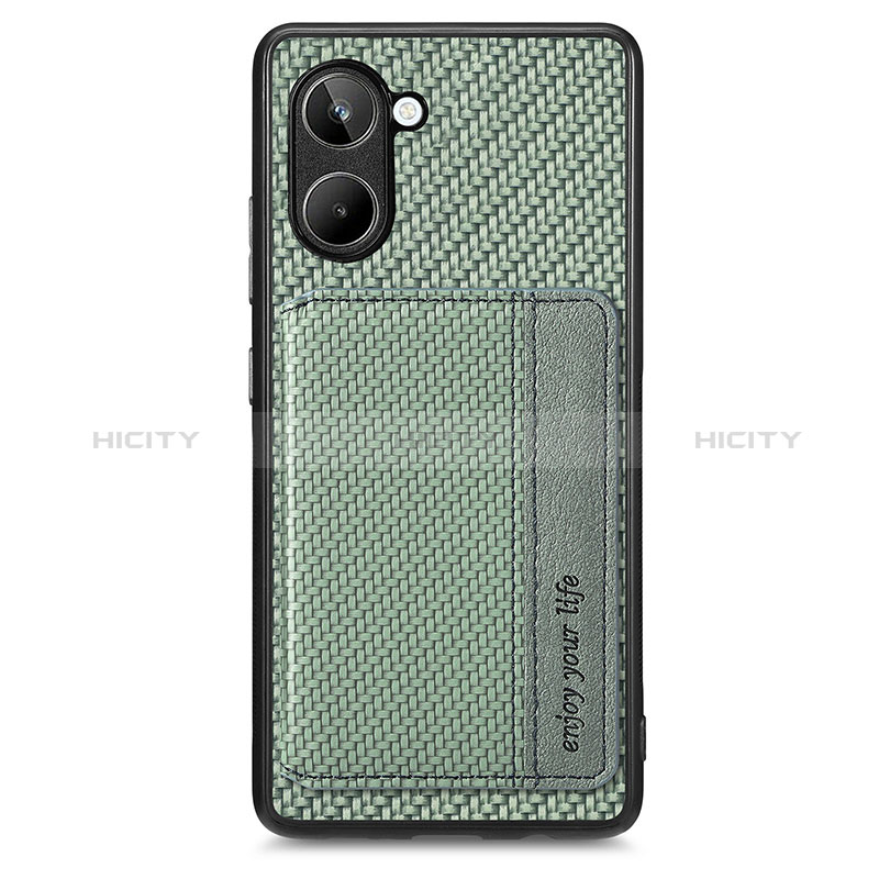 Custodia Silicone Ultra Sottile Morbida Cover con Magnetico S01D per Realme 10 4G Verde