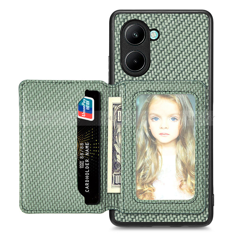 Custodia Silicone Ultra Sottile Morbida Cover con Magnetico S01D per Realme C33 (2023) Verde