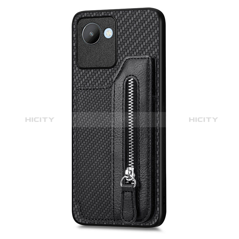 Custodia Silicone Ultra Sottile Morbida Cover con Magnetico S01D per Realme Narzo 50i Prime Nero