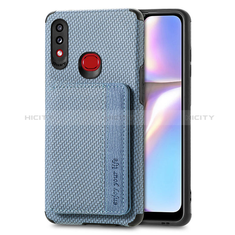 Custodia Silicone Ultra Sottile Morbida Cover con Magnetico S01D per Samsung Galaxy A10s Blu