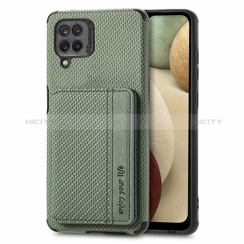 Custodia Silicone Ultra Sottile Morbida Cover con Magnetico S01D per Samsung Galaxy A12 Verde