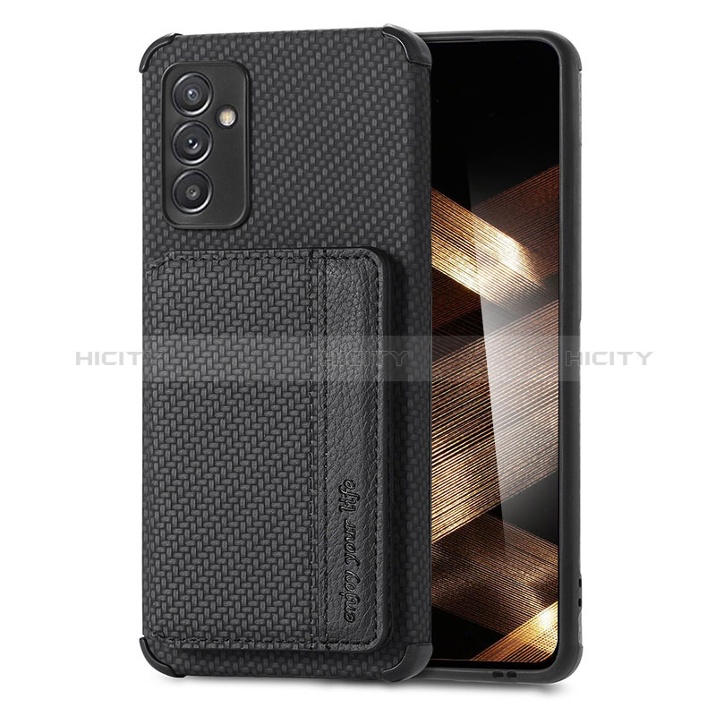 Custodia Silicone Ultra Sottile Morbida Cover con Magnetico S01D per Samsung Galaxy A15 LTE Nero