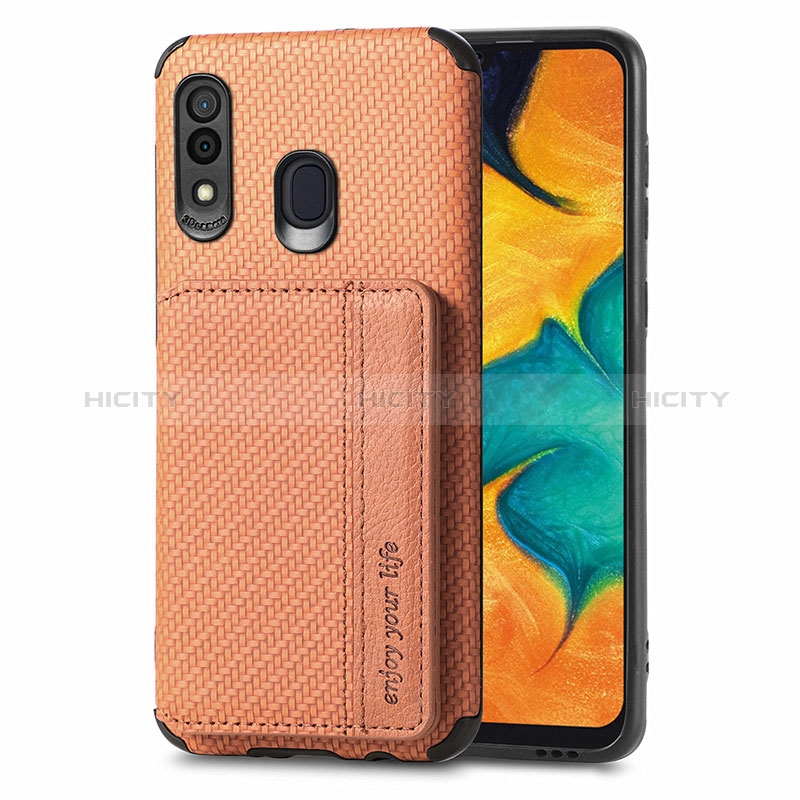 Custodia Silicone Ultra Sottile Morbida Cover con Magnetico S01D per Samsung Galaxy A20