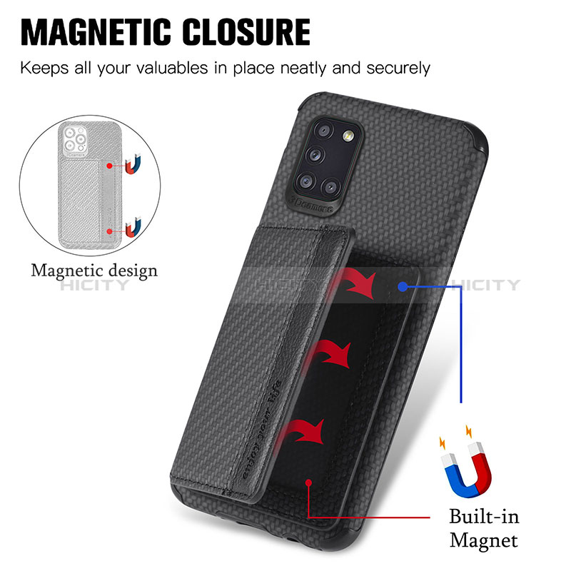 Custodia Silicone Ultra Sottile Morbida Cover con Magnetico S01D per Samsung Galaxy A31