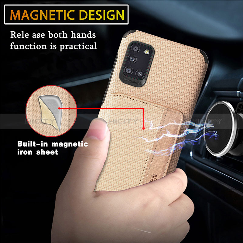 Custodia Silicone Ultra Sottile Morbida Cover con Magnetico S01D per Samsung Galaxy A31