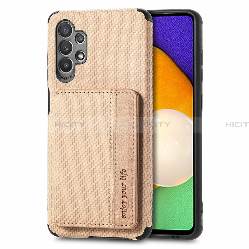 Custodia Silicone Ultra Sottile Morbida Cover con Magnetico S01D per Samsung Galaxy A32 5G Oro