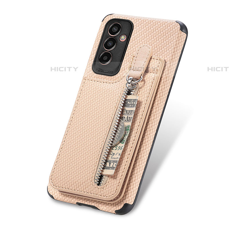 Custodia Silicone Ultra Sottile Morbida Cover con Magnetico S01D per Samsung Galaxy F13 4G Oro