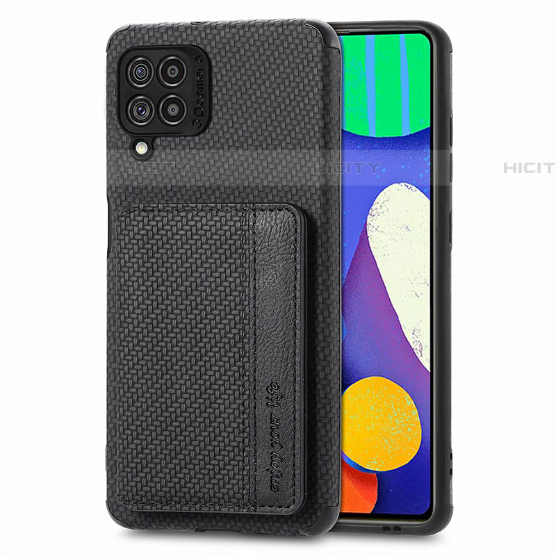 Custodia Silicone Ultra Sottile Morbida Cover con Magnetico S01D per Samsung Galaxy F62 5G Nero