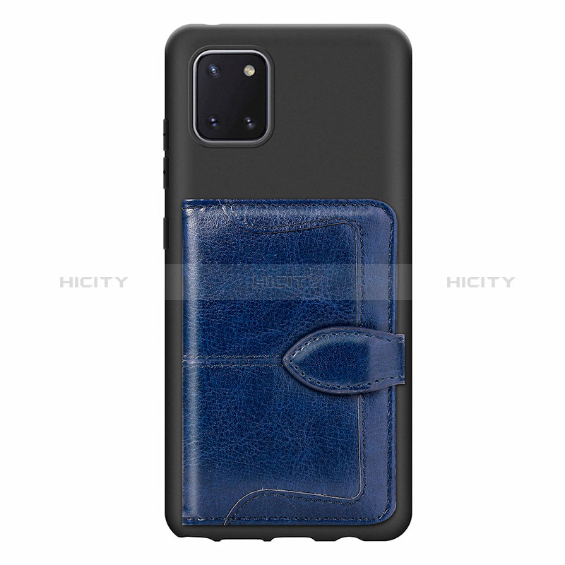 Custodia Silicone Ultra Sottile Morbida Cover con Magnetico S01D per Samsung Galaxy Note 10 Lite Blu