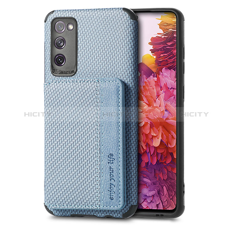 Custodia Silicone Ultra Sottile Morbida Cover con Magnetico S01D per Samsung Galaxy S20 FE (2022) 5G Blu