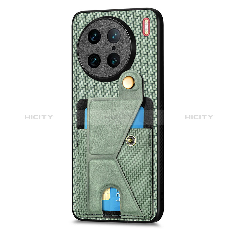 Custodia Silicone Ultra Sottile Morbida Cover con Magnetico S01D per Vivo X90 Pro 5G Verde