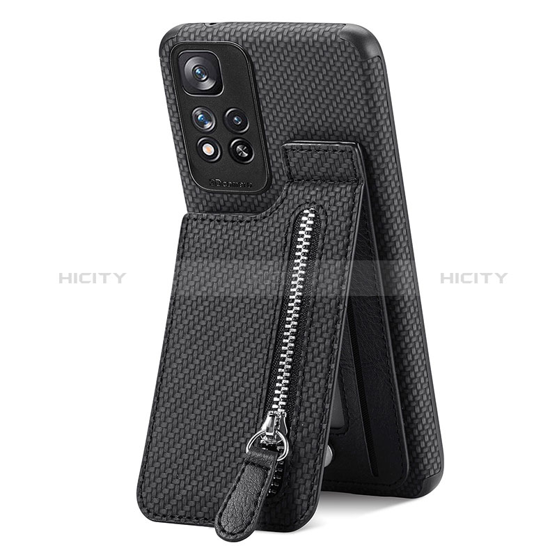 Custodia Silicone Ultra Sottile Morbida Cover con Magnetico S01D per Xiaomi Mi 11i 5G (2022) Nero