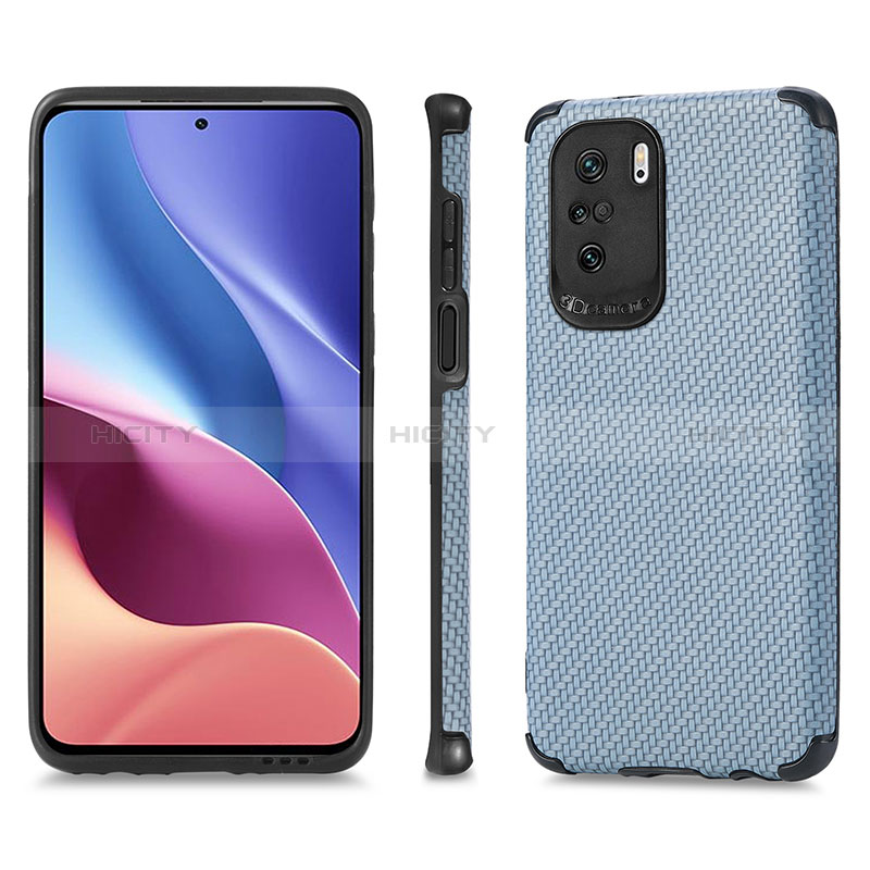 Custodia Silicone Ultra Sottile Morbida Cover con Magnetico S01D per Xiaomi Poco F3 5G