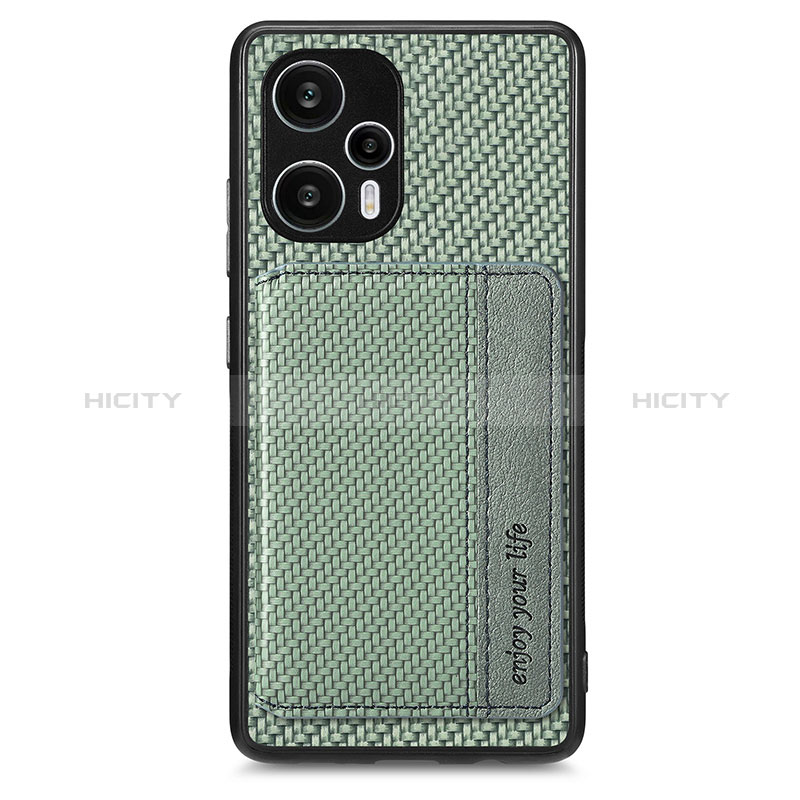 Custodia Silicone Ultra Sottile Morbida Cover con Magnetico S01D per Xiaomi Poco F5 5G Verde