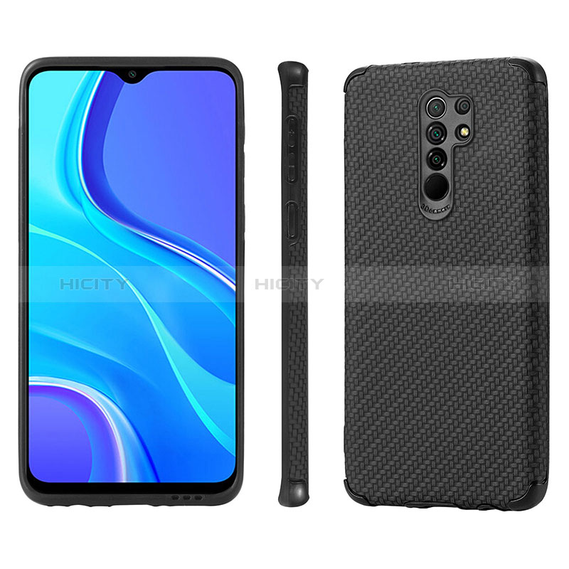 Custodia Silicone Ultra Sottile Morbida Cover con Magnetico S01D per Xiaomi Poco M2 Nero