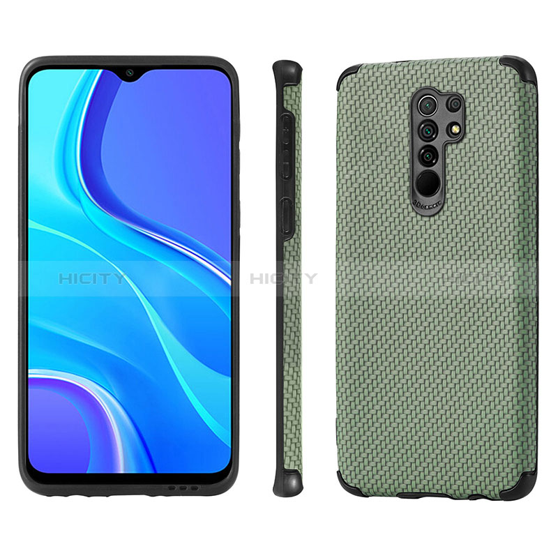 Custodia Silicone Ultra Sottile Morbida Cover con Magnetico S01D per Xiaomi Poco M2 Verde