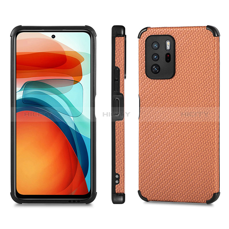 Custodia Silicone Ultra Sottile Morbida Cover con Magnetico S01D per Xiaomi Poco X3 GT 5G Marrone