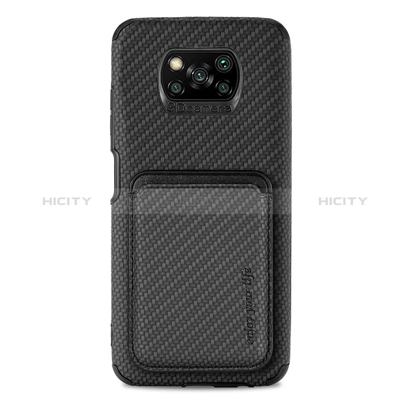 Custodia Silicone Ultra Sottile Morbida Cover con Magnetico S01D per Xiaomi Poco X3 Nero