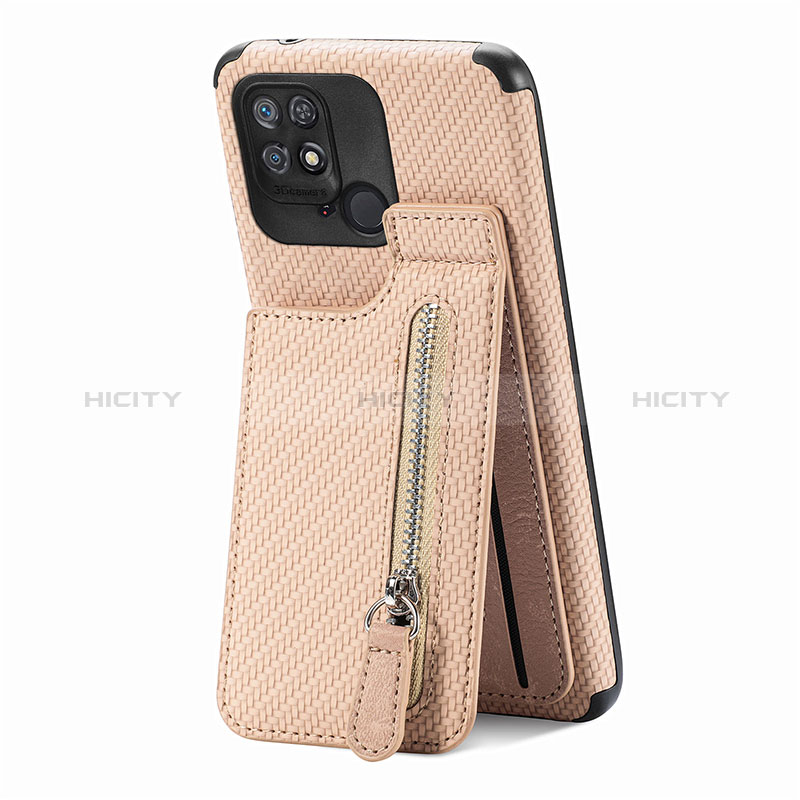 Custodia Silicone Ultra Sottile Morbida Cover con Magnetico S01D per Xiaomi Redmi 10C 4G Oro