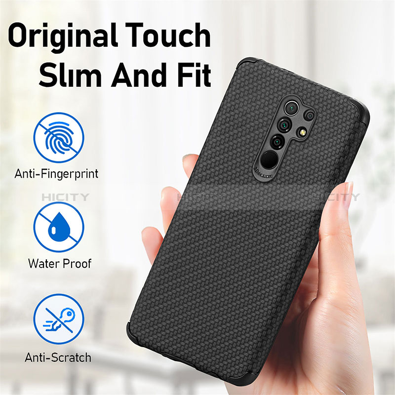 Custodia Silicone Ultra Sottile Morbida Cover con Magnetico S01D per Xiaomi Redmi 9 Prime India