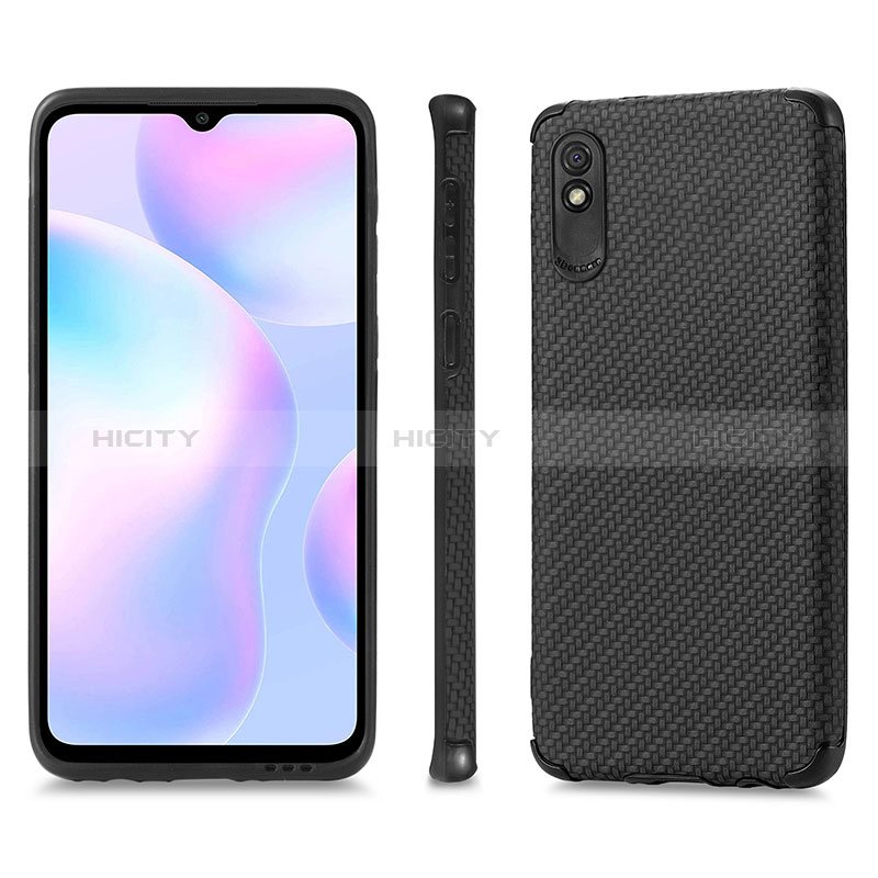 Custodia Silicone Ultra Sottile Morbida Cover con Magnetico S01D per Xiaomi Redmi 9A Nero